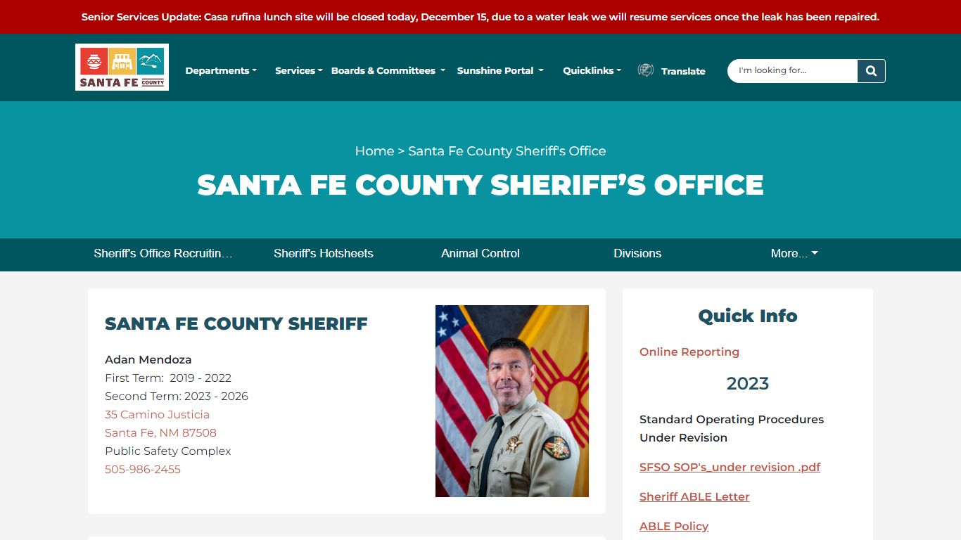 Santa Fe County Sheriff's Office | Santa Fe County